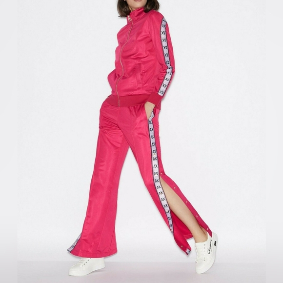 A/X Armani Exchange Pink Tracksuit Jogger Set Button Down Pants XL NWT - Picture 9 of 9